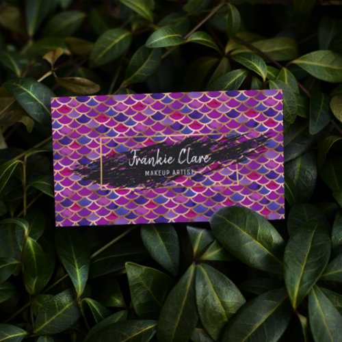 Chic Abstract Mermaid Scale With Gold Details Business Card