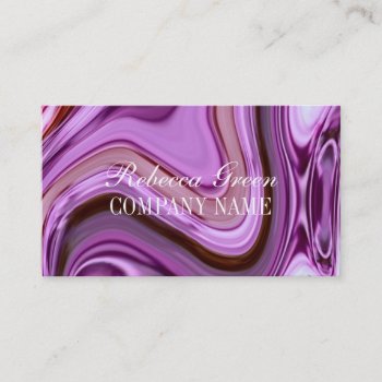 Chic Abstract Metallic Purple Swirls Beauty Salon Business Card by businesscardsdepot at Zazzle