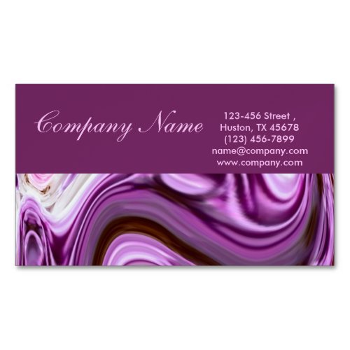 chic abstract Metallic Purple Swirls beauty salon Magnetic Business Card