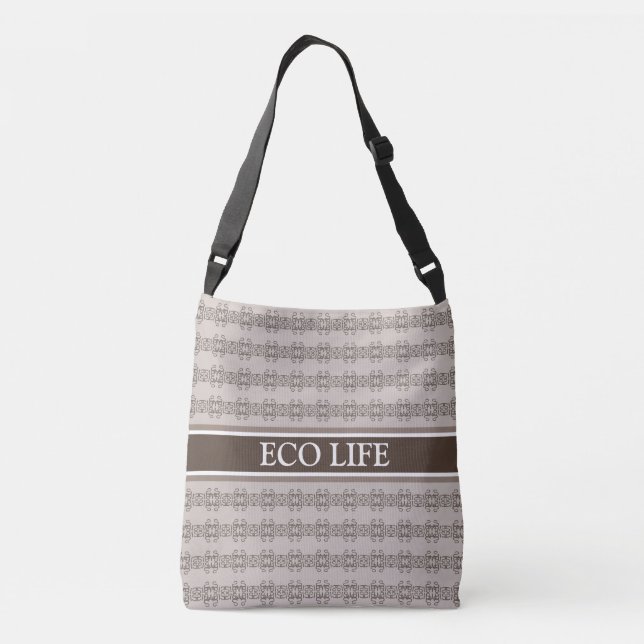 Chic abstract pattern in beige crossbody bag (Back)