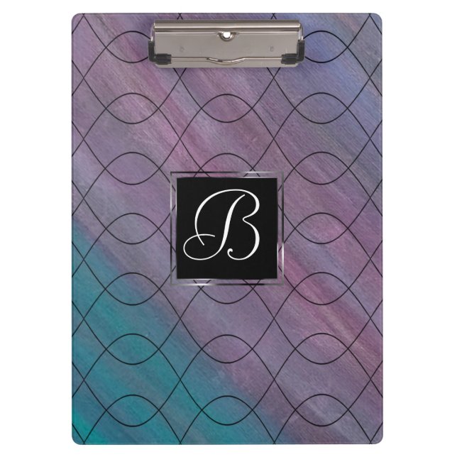 Chic Abstract | Pink Teal Blue Turquoise Purple Clipboard (Front)
