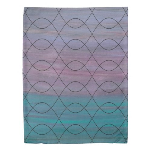 Chic Abstract  Pink Teal Blue Turquoise Purple Duvet Cover