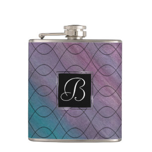 Chic Abstract Pink Teal Blue Turquoise Purple Flask