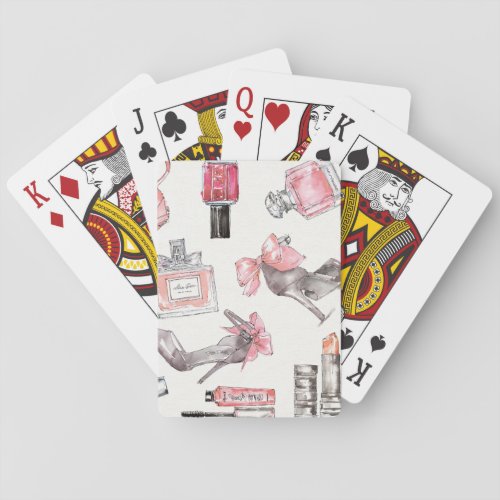 Chic Accents  Watercolor Fashion Poker Cards