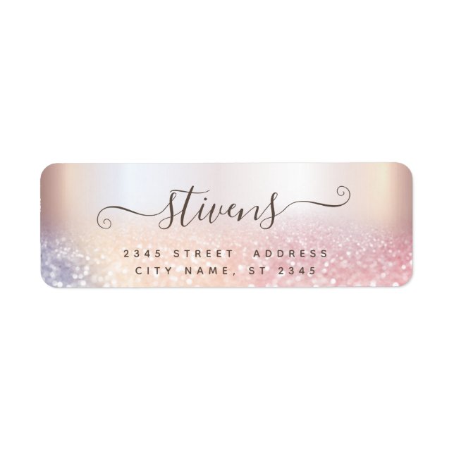 Chic adorable script glittery family label (Front)