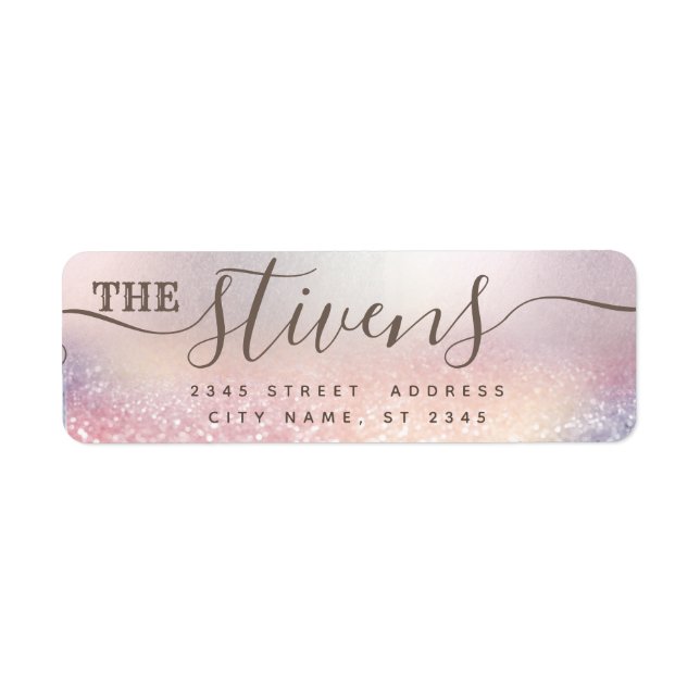 Chic adorable script glittery family label (Front)