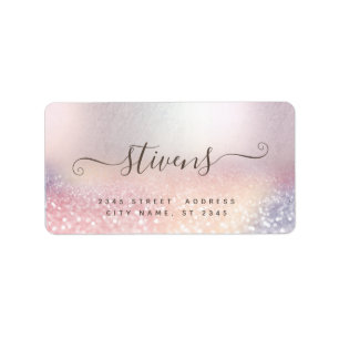 Chic adorable script glittery family label