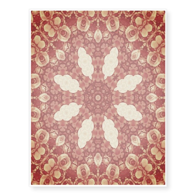 Chic Aesthetic Rose Pattern Temporary Tattoos (Front)