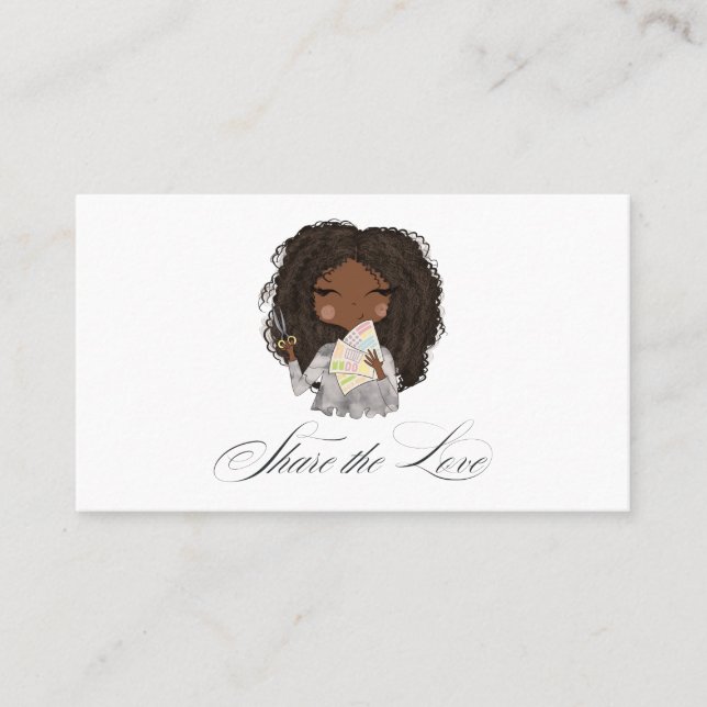 Chic African American Hair Salon Referral Card (Front)