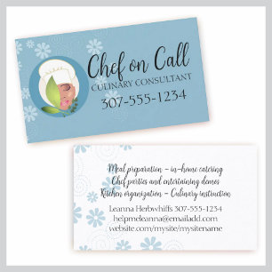 chic african american woman chef herbs catering business card