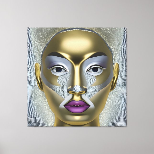 Chic African Femininity Woman's Portrait Canvas Print (Front)