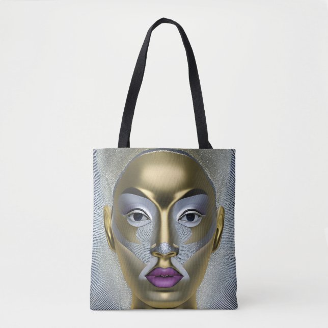 Chic African Femininity Woman's Portrait Tote Bag (Front)
