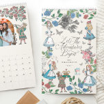 Chic Alice In Wonderland Fairytale Storybook Photo Calendar<br><div class="desc">Beautifully designed vintage Alice in wonderland photo calendar. Design features a mixed collage of our own hand-drawn original florals and artwork. We've meticulously restored the iconic Alice in Wonderland vintage illustrations by hand sketching them and bringing them to life with beautiful watercolor undertones. Each calendar page features a different Alice...</div>
