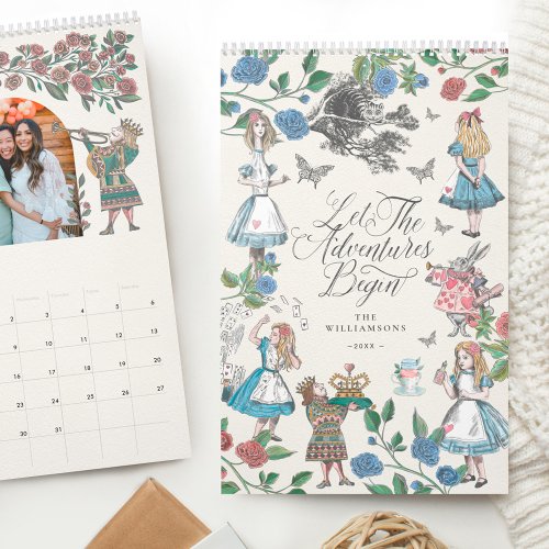 Chic Alice In Wonderland Fairytale Storybook Photo Calendar