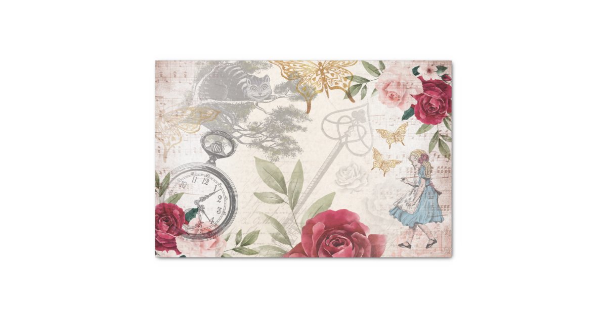 Vintage Alice In Wonderland Fairytale Decoupage Tissue Paper - Moodthology  Papery