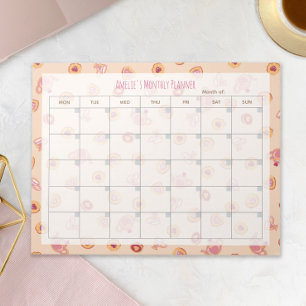 Chic Alice' Tea Party Mocha Monthly Planner Notepad