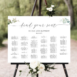 Chic Alphabetical Greenery Wedding Seating Chart