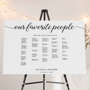 Chic Alphabetical Our Favorite People Wedding Foam Board
