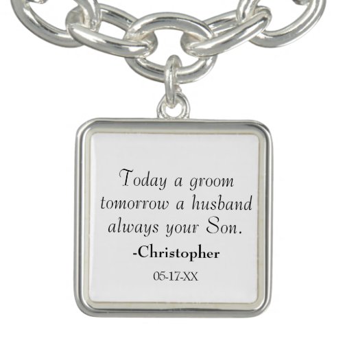 Chic Always Your Son Mother of the Groom Wedding Bracelet