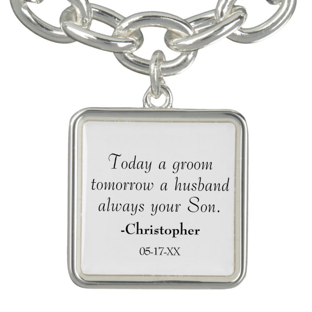 Chic Always Your Son Mother of the Groom Wedding Bracelet (Design)