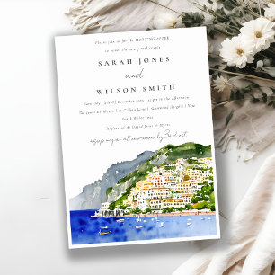 Chic Amalfi Coast Italy Landscape Morning After Invitation