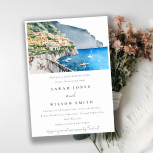 Chic Amalfi Coast Italy Landscape Morning After Invitation