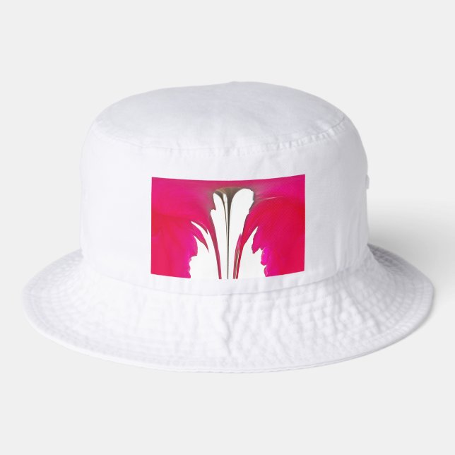 Chic amazing Red rose under the white sky. Bucket Hat (Front)