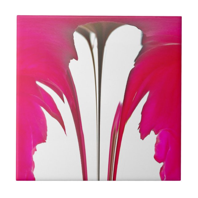 Chic amazing Red rose under the white sky Ceramic Tile (Front)