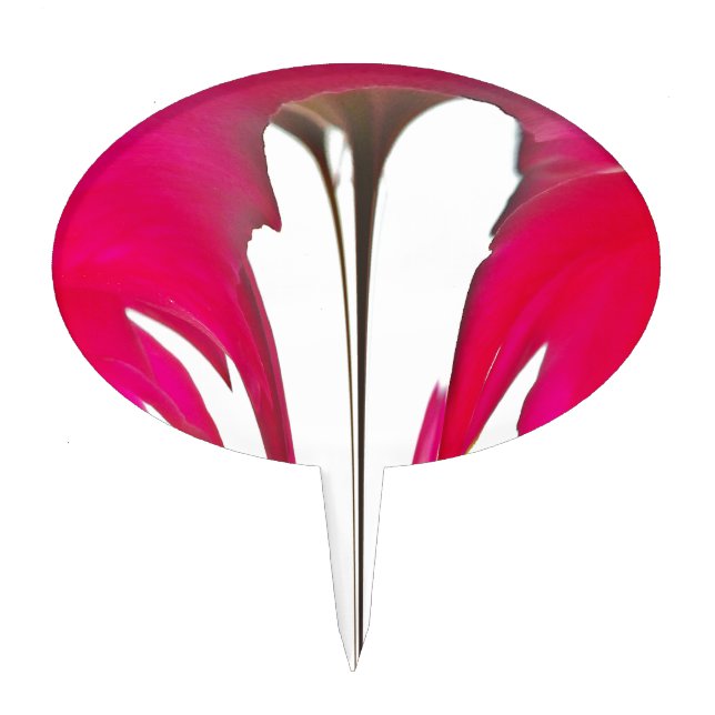 Chic amazing Red rose under the white sky.png Cake Topper (Front)