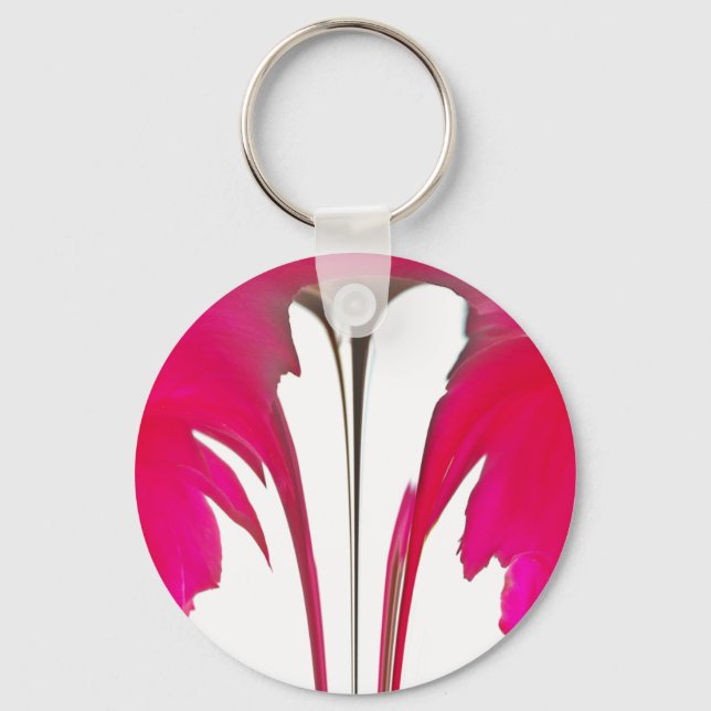 Chic amazing Red rose under the white sky.png Keychain (Front)