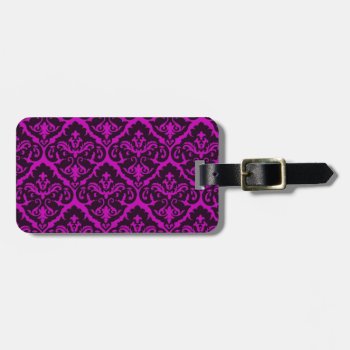Chic Ameythyst Victorian Damask Luggage Tag by ArtsofLove at Zazzle