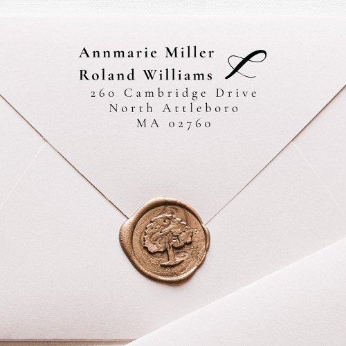 Chic Ampersand Two Surnames Elegant Return Address Rubber Stamp