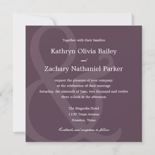 Chic Ampersand Wedding Invitations