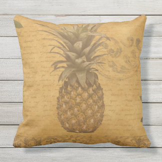 Chic and Beautiful Vintage Pineapple Art Throw Pillow