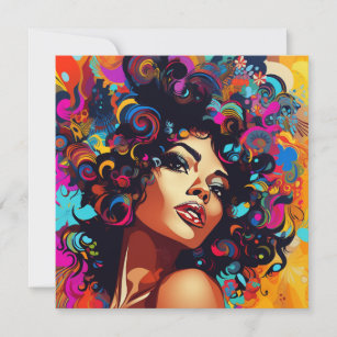 Chic and Bold: Empowering Women Pop Art Note Card
