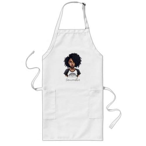 Chic and Classy Afro Woman Long Apron