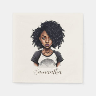 Chic and Classy Afro Woman Napkins