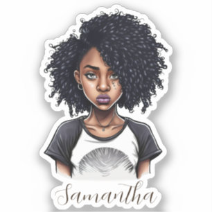Chic and Classy Afro Woman Sticker