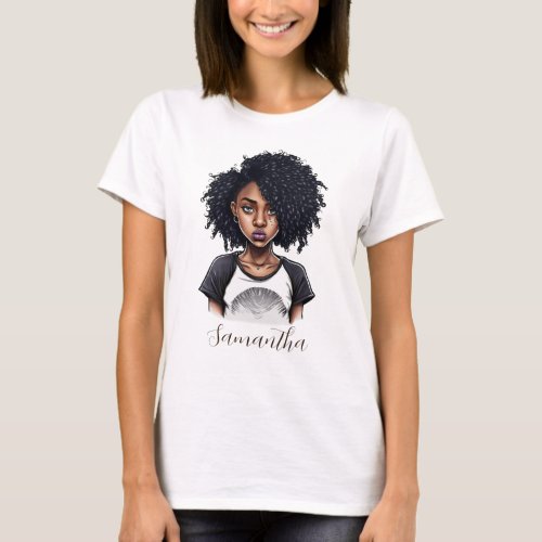 Chic and Classy Afro Woman T_Shirt