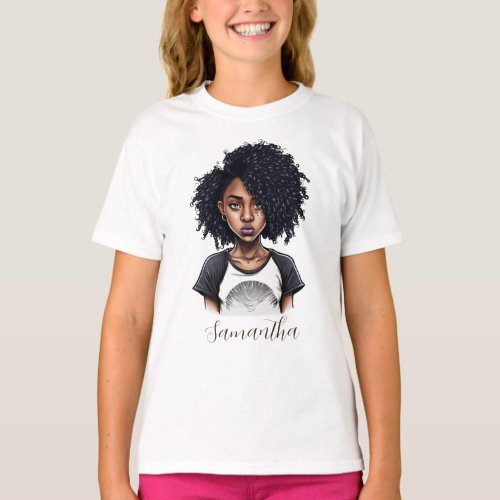 Chic and Classy Afro Woman T_Shirt