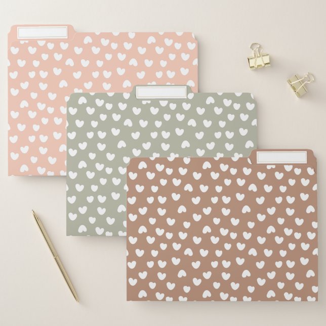 Chic and Colorful Cute pastel heart pattern  File Folder (Set)