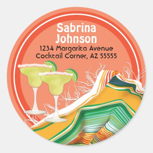 Chic and Contemporary Margarita Address Label