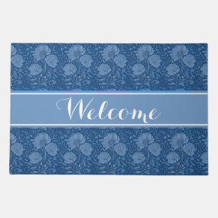 Chic and Cozy: Blue Floral Doormat