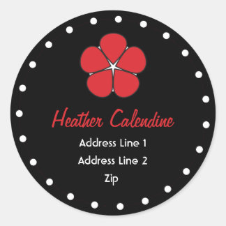 Chic and Cute Black and Red Address Label
