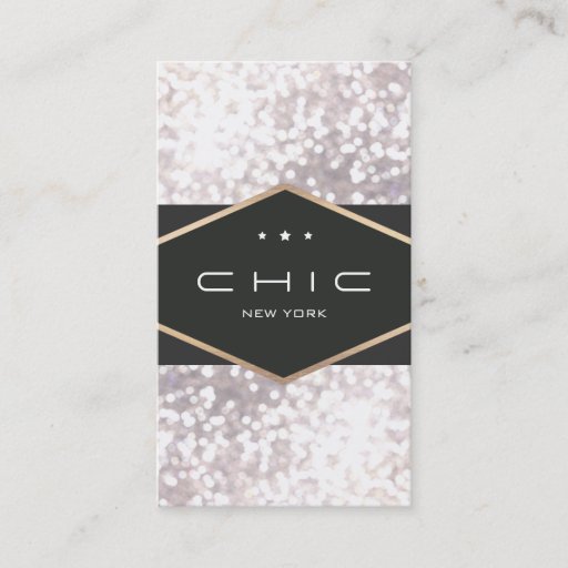 Customizable Chic and Elegant Black and White Bokeh Business Card Templates