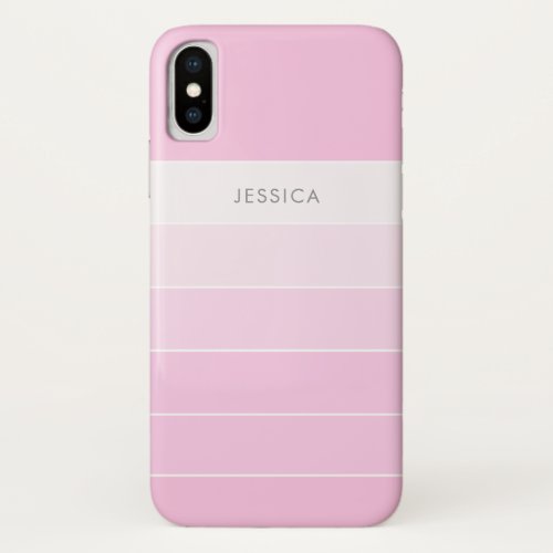 Chic and Elegant Blush Pink Striped iPhone XS Case
