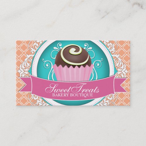Chic and Elegant Cake Bites Business Cards