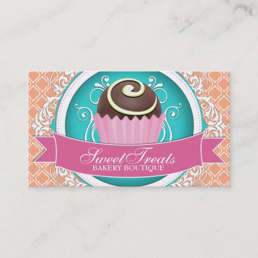 Customizable Chic and Elegant Cake Bites Business Cards
