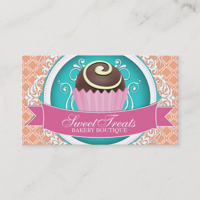Chic and Elegant Cake Bites Business Cards (Front)