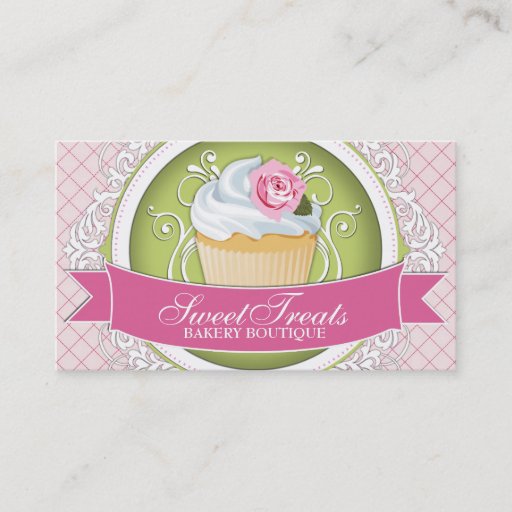 Customizable Chic and Elegant Cupcake Business Cards